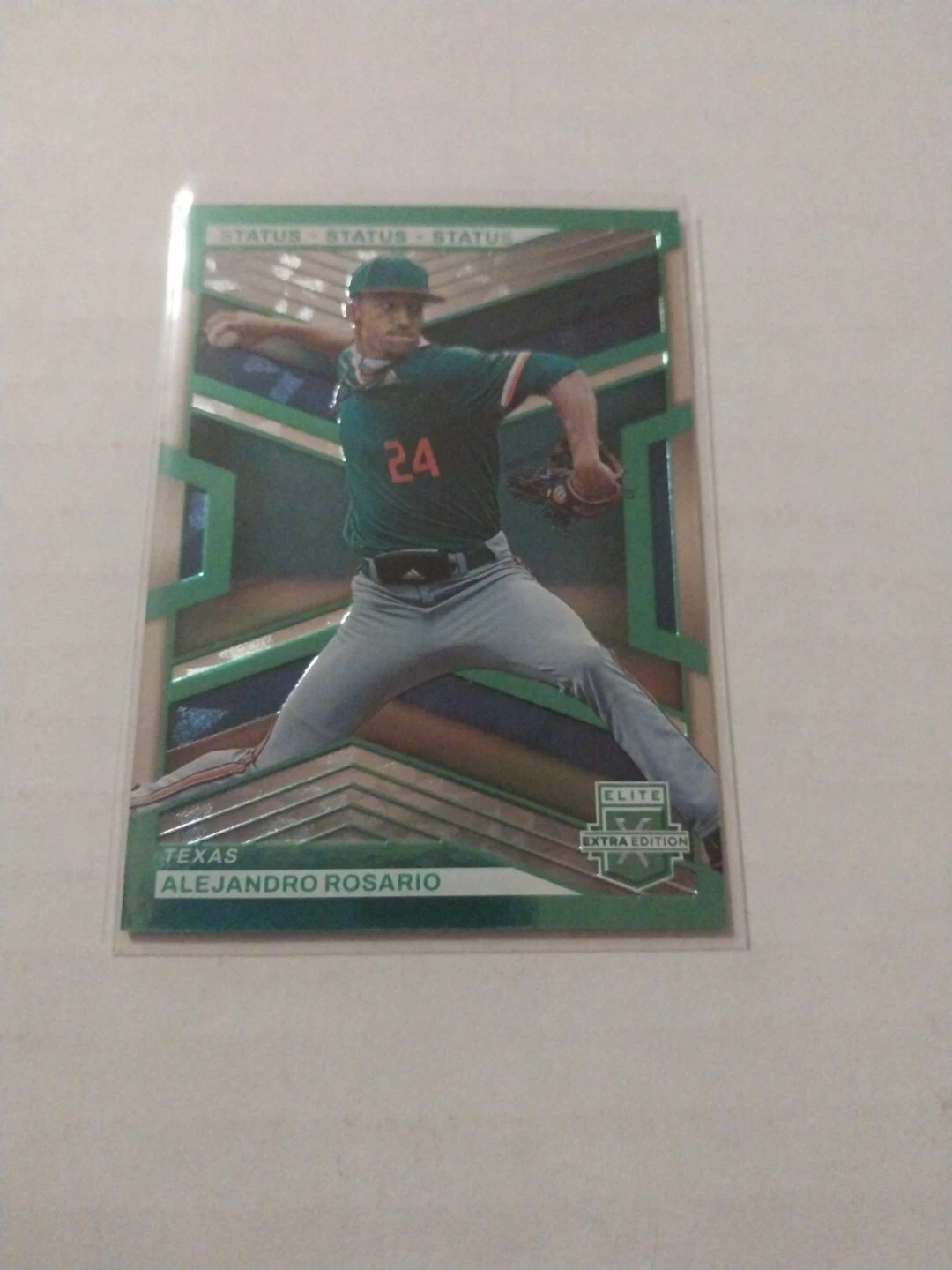 2023 Elite Extra Edition Status Green Alejandro Rosario /499 Texas Rangers #137