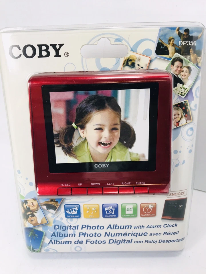 🔥 COBY DP356 Red Digital Photo Album with Alarm Clock USB • New Sealed - Image 2 of 4