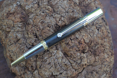 BEAUTIFUL BLACK AND WHITE EBONY WOOD MAJESTIC SQUIRE  PEN
