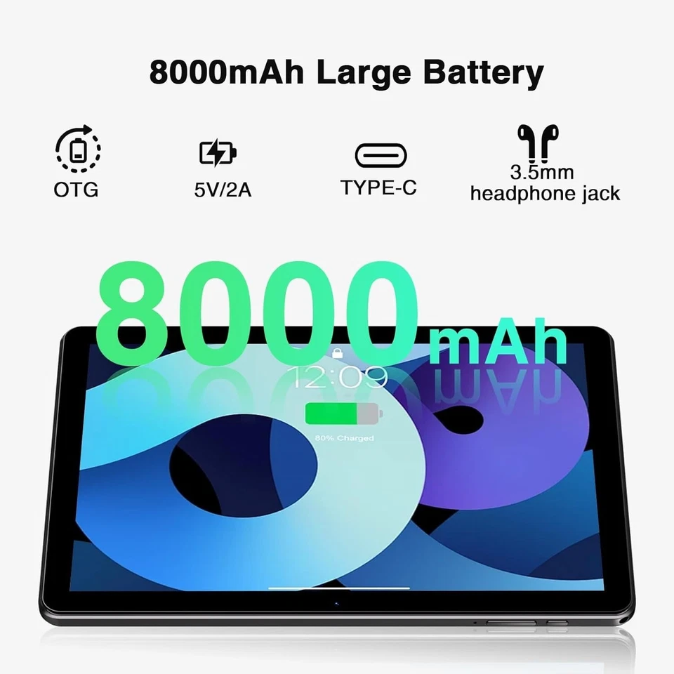 DOOGEE T10W 10 inch Tablet Android 14 Tablet 9GB+128GB 8000mAh Unlocked Daul SIM - Image 3 of 4