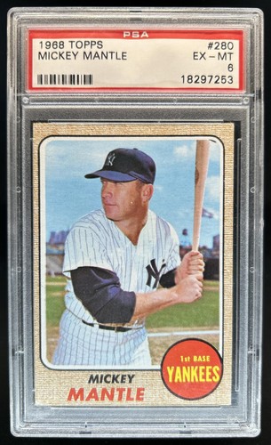 1968 Topps Mickey Mantle #280 New York Yankees PSA 6