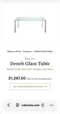 Design Within Reach Deneb Table Stua Minimalist Glass Metal Desk Local CT