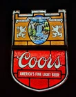 Excellent Beautiful Vintage 1970s Coors Waterfall Shield Lighted Beer Sign