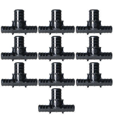 10 Pack XFITTING 1/2'' x 1/2'' x 3/4'' PEX-B Tee, Poly Alloy, Lead Free, NSF