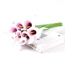 5Pcs Artificial Fake Calla Lilies Cala Lilly Flowers Wedding Bridal Bouquet CO