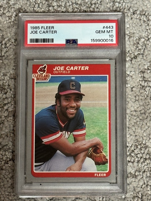 1985 FLEER BASEBALL CARD PSA 10 JOE CARTER ROOKIE CLEVELAND INDIANS