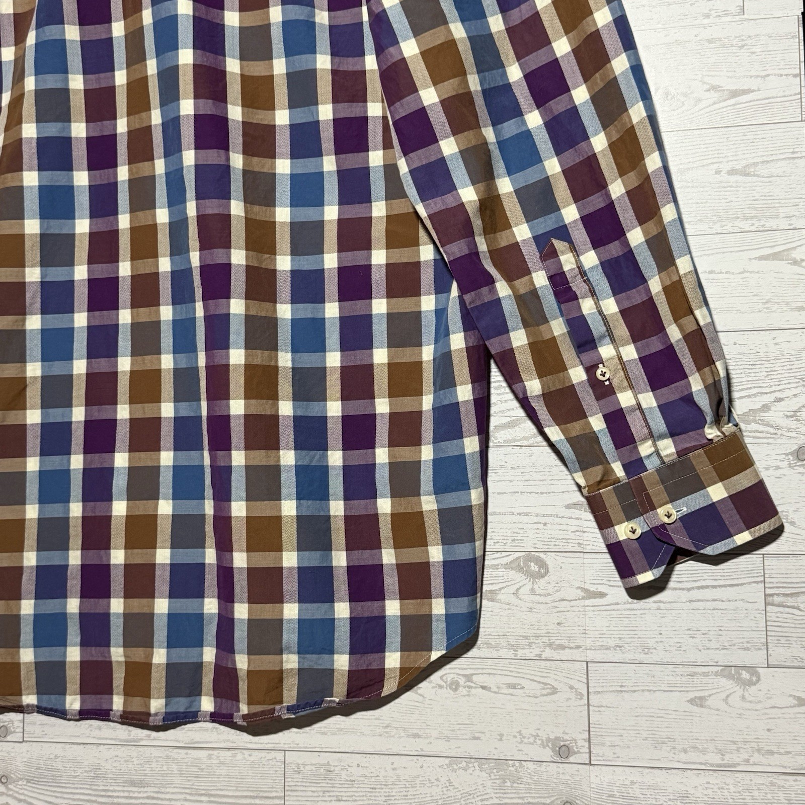 Peter Millar Multicolor Checked Collared Button D… - image 10