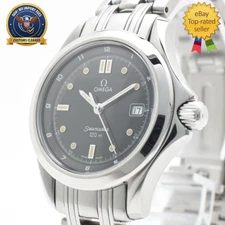 Vintage [Exc+4] OMEGA Seamaster 596.1501 Cal.1424 Quartz Black Dial Womens Watch