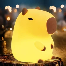 Best Capybara Night Light Cute Squishy Lamp Gifts, Rechargeable Dimmable Animal