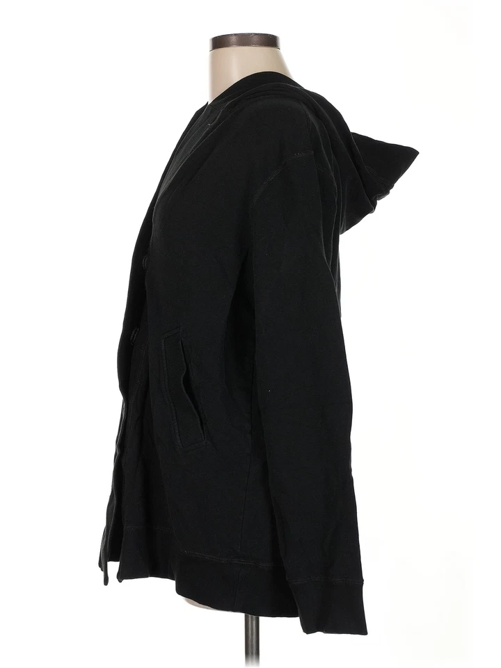 Ann Taylor Women Black Zip Up Hoodie M - Image 4 of 4