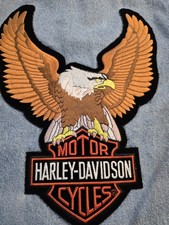 Vintage Levi's 70507 0389 Denim Jacket L Harley Davidson Eagle Patch Distressed