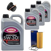 MotoröL Filter Set 5W-30 Plus Meguin 8 Liter + Schraube FüR Porsche Vw Touareg