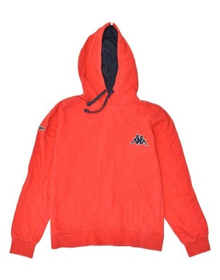 KAPPA Womens Graphic Hoodie Jumper UK 10 Small Red Cotton ON04