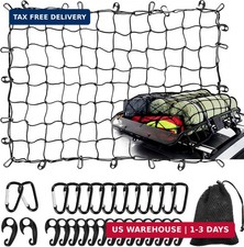 3' x 4' Cargo Net Stretches to 6' x 8', Heavy Duty Cargo Netting for Pickup Truc