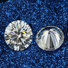 Natural White Diamond 2 CT Round Cut 6.50 mm 2 Pcs VVS1 D Grade Certified.