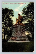 Philadelphia PA-Pennsylvania Fairmount Park Drexel Statue Vintage Postcard