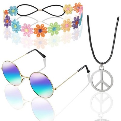 WILLBOND 60s 70s Accessories for Women Hippie Costume 0.79 inches, Multicolor 