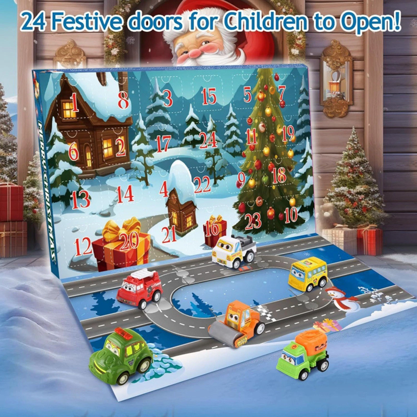Christmas Countdown Cartoon Vehicles Advent Calendar – 24 Days 3D Blind Boxes