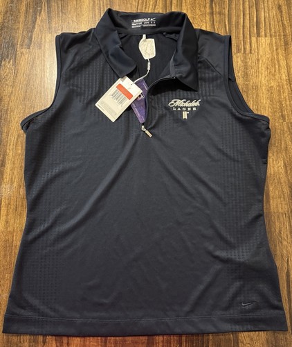 Nike Fit Dry Sleeveless Golf Polo Tank Top Womens Size Large Black NWT PGA Tour