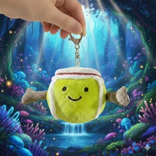 Jellycat Amuseables Tennis Ball Plush Keychain – Soft Toy Collectible NWT