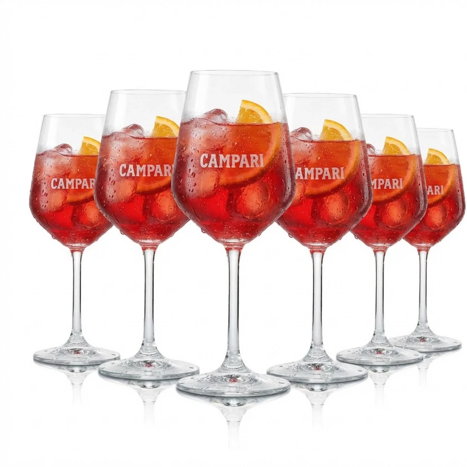 6x Campari Glas 0,48l Stielgläser Amalfi-Edition Aperitif Cocktails Longdrinks - Bild 1 von 4