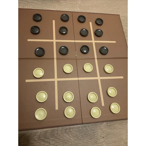 Juego Cardinal Chess Checkers Tic-Tac-Toe con tablero de juego completo de doble cara - Imagen 4 de 7