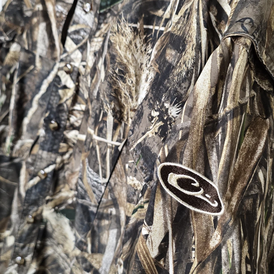 Drake Button Down Shirt Men's 2XL REALTREE Max-5 Waterfowl Hunting Camo Vented - Image 4 of 4