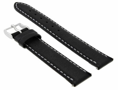 20MM GENUINE SMOOTH LEATHER PLANET OCEAN BAND STRAP FOR OMEGA SEAMASTER BLACK WS