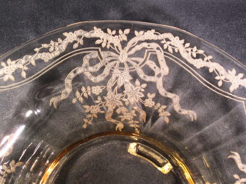 Fostoria June Topaz Yellow 3 Toed Footed Bowl 5980 - Picture 7 of 11