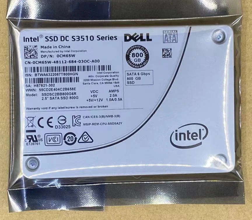 New Intel S3510 800GB DELL SSD 2.5" SATA 6Gbps SSDSC2BB800G6R Solid State Drive