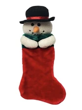 Vintage DanDee Collectors Choice Frosty The Snowman Plush Christmas Stocking HTF