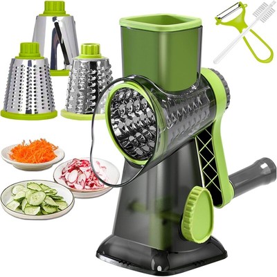 3-In-1 Rotary Food Slicer Chopper Cheese Grater Fruit Vegetable Shredder Cutter