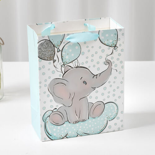 12pcs Recyclable Animal Theme Cartoon Elephant Baby Shower Candy Case Gift Bags - Picture 1 of 9
