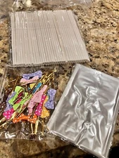 320Pcs Cake Pop Sticks and Wrappers Kit, 6Inch Lollipop Sticks with Cake Pop Bag