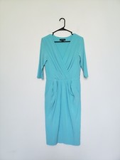 Lauren Ralph Lauren Dress Womens 6  Aqua Blue Pleated 3/4 Sleeve Party Cocktail