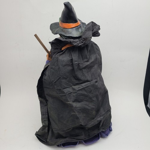 Vintage 15'' Fabric Mache Witch Doll Tree Topper Halloween Decor - Picture 6 of 10