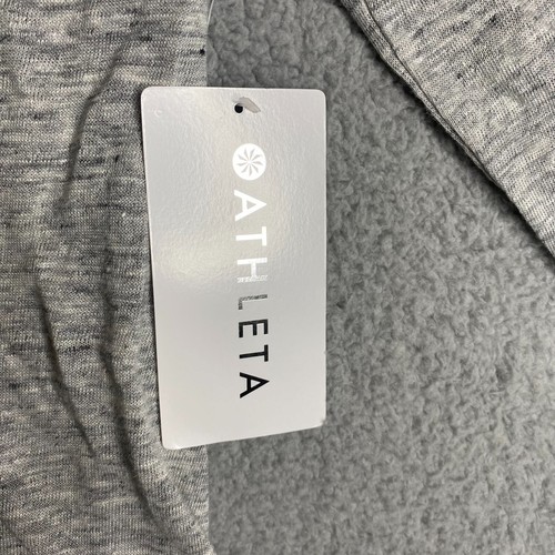Athleta Zephyr Heathered Top Womens XXS Gray 3/4 Sleeves V-neck 100% Linen NWT - Picture 3 of 13