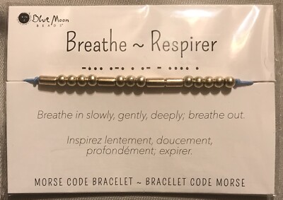 Blue Moon Beads BREATHE Morse Code Beaded Friendship Fashion Bracelet New 