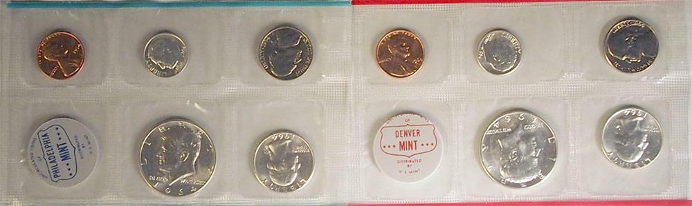 アメリカ 1964年 ミントセット＋おまけ 1964 Mint Set - All Original 10 Coin U.S. Mint Uncirculated