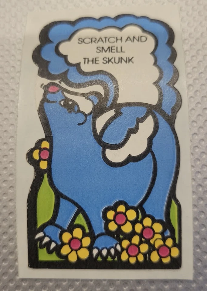 3 Sheets Rare Vintage Scratch and Sniff Stinky Matte Trend Stickers - Skunk.
