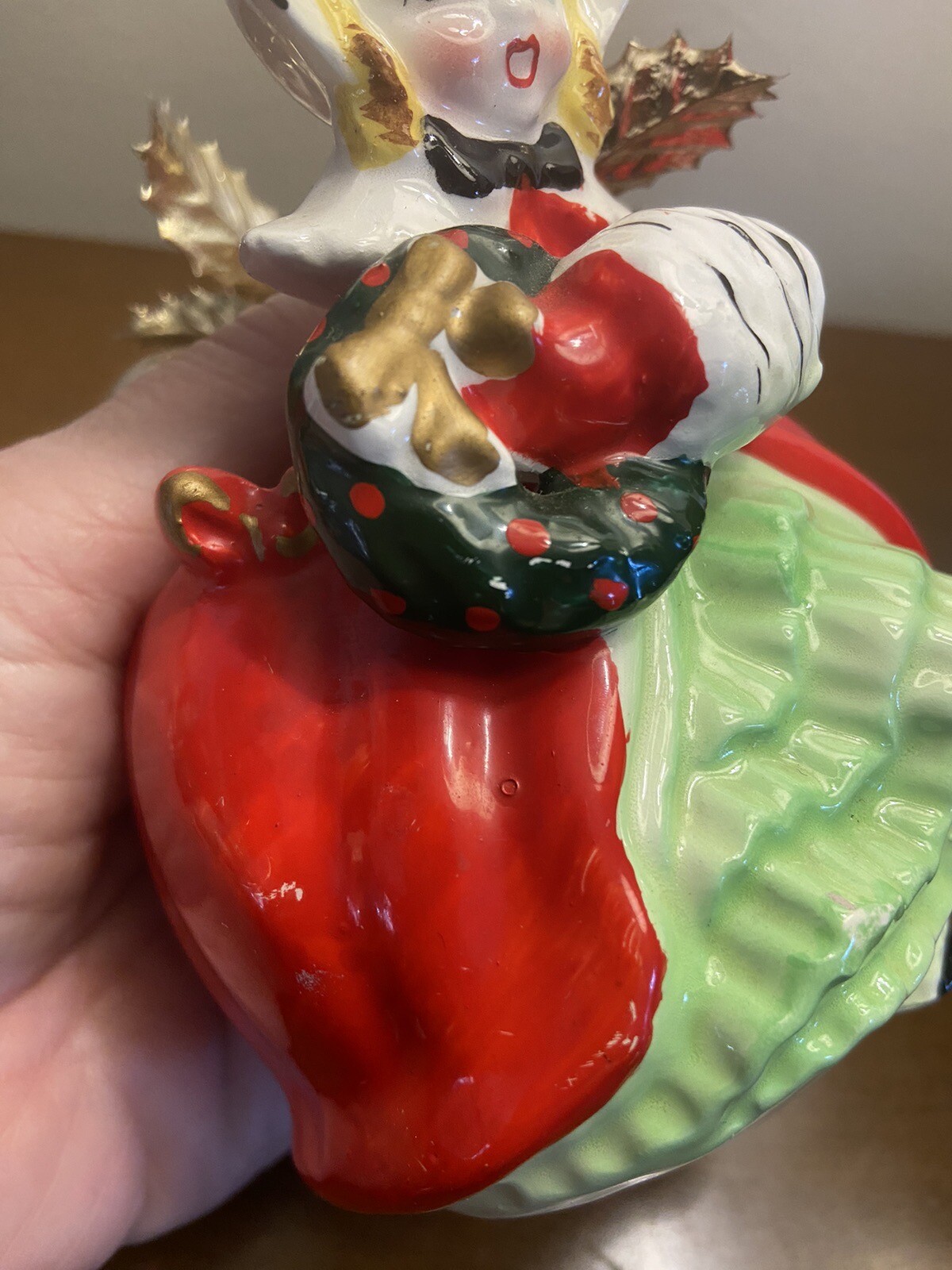 Vintage Christmas Girl Figurine Planter Neidco Japan eBay