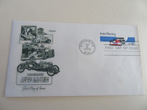 Motor Racing Envelopes Auto Racing 15c Postal Envelope Fdc Sc#U587 Artmaster Cachet Cover-1978 ...
