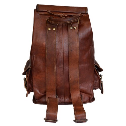 Leather Backpack Men Bag Travel Laptop Shoulder Rucksack School Collage Satchel - Picture 7 of 7