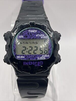 Vintage Timex Indiglo Kid's Digital Watch Black/Purple Vintage Timex Indiglo Kid's Digital Watch Black/Purple