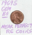 1969S  BEAUTIFUL GEM UNCIRCULATED "nearly perfect" LINCOLN CENT #81635 FREE SHIP