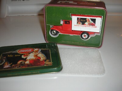NICE 4 3/4'' Long ERTL 1930 Chevy Coca Cola Santa Delivery Truck w/ Tin Free SHIP