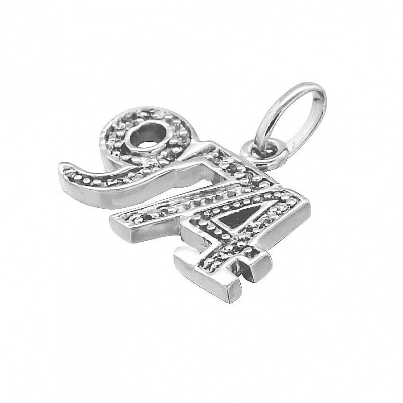 Pendentif carte de la Réunion 974 en argent 925 avec oxyde de zirconium