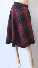 Vintage 60s 70s Wool Plaid Full Swing Skirt Rockabilly xxxs 22.5 Waist
