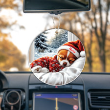 Personalized Chihuahua Dog Sleeping Christmas Ornament, Love Dog Ornament Decor