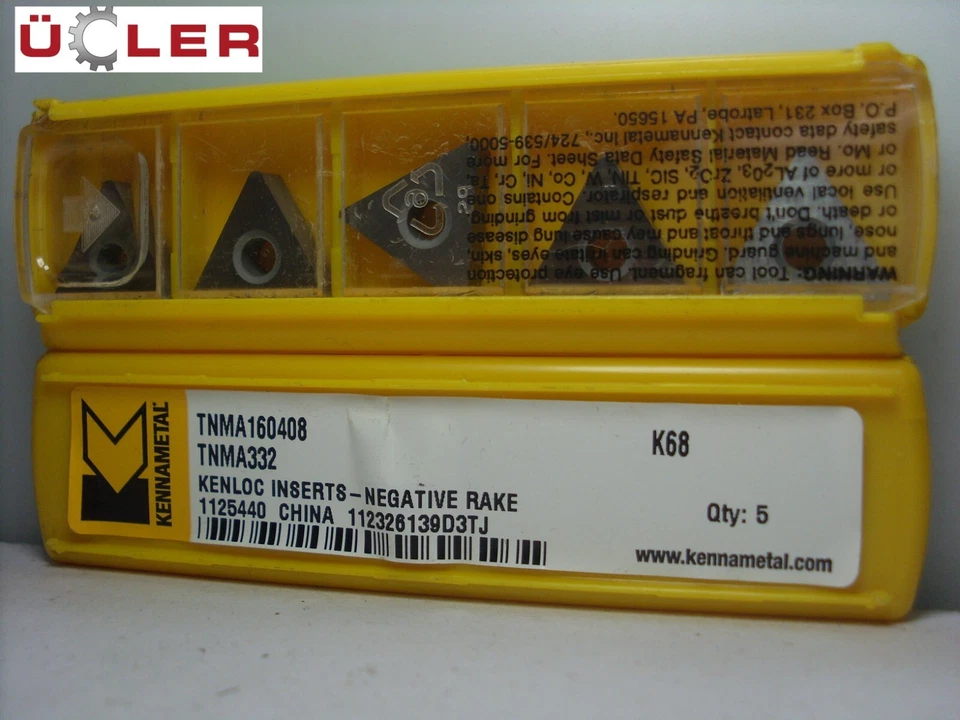 10X KENNAMETAL TNMA 160408 K68 WENDESCHNEIDPLATTEN CARBIDE INSERTS - Bild 1 von 1